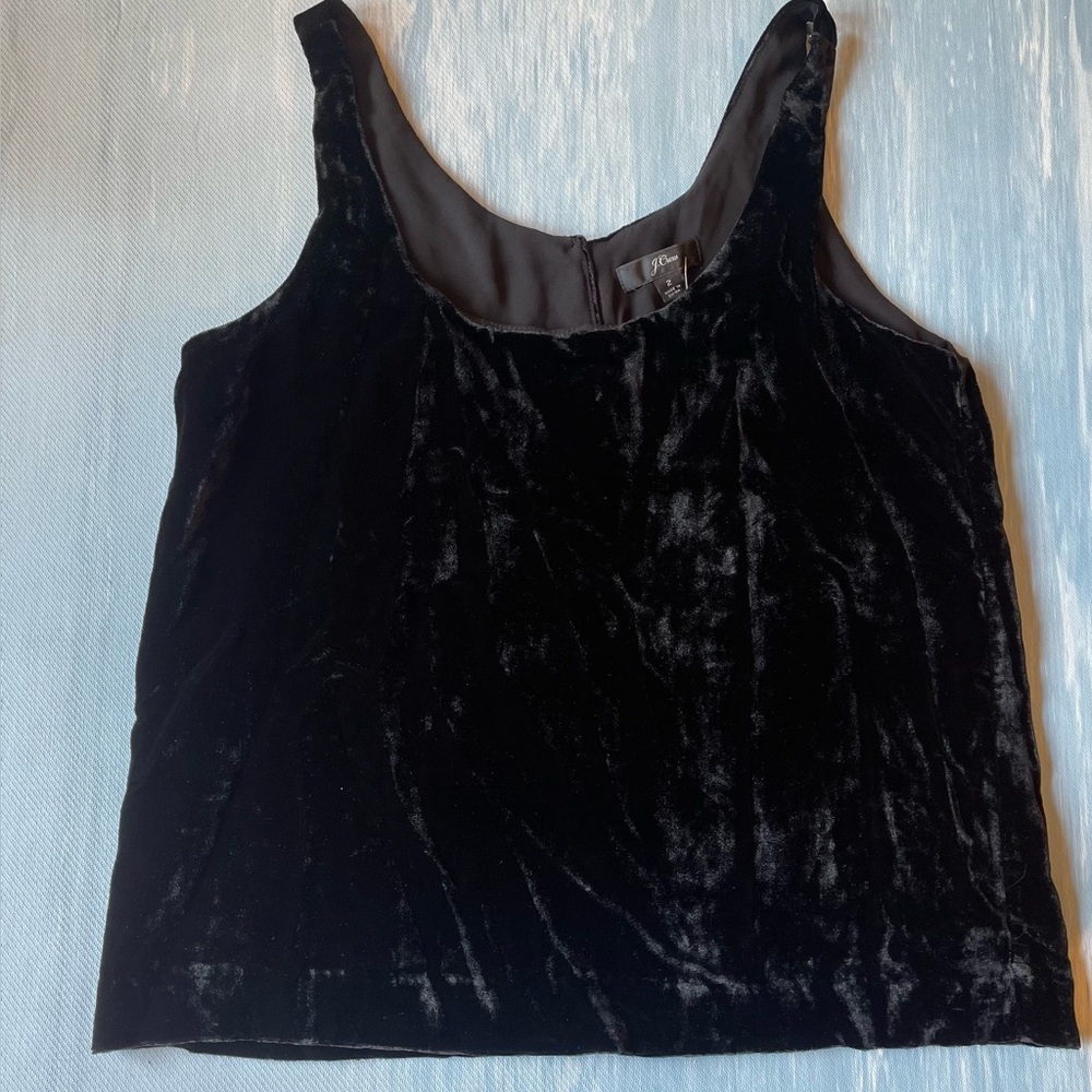 Jcrew Black Velvet Tank Top
